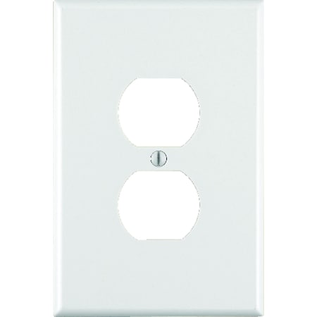 White 1 Gang Thermoset Plastic Duplex Outlet Wall Plate